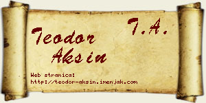 Teodor Aksin vizit kartica